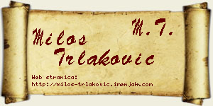 Miloš Trlaković vizit kartica